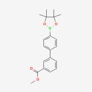 molecular formula C20H23BO4 B581620 Methyl 4'-(4,4,5,5-tetramethyl-1,3,2-dioxaborolan-2-yl)-[1,1'-biphenyl]-3-carboxylate CAS No. 1256358-85-6