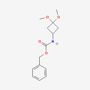 molecular formula C14H19NO4 B581625 benzyl N-(3,3-dimethoxycyclobutyl)carbamate CAS No. 1268519-53-4