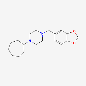 molecular formula C19H28N2O2 B5816276 1-(1,3-benzodioxol-5-ylmethyl)-4-cycloheptylpiperazine 