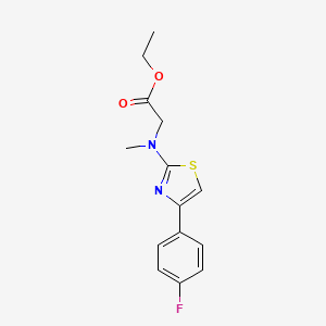 molecular formula C14H15FN2O2S B5816286 ethyl N-[4-(4-fluorophenyl)-1,3-thiazol-2-yl]-N-methylglycinate 