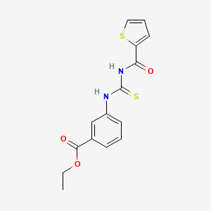 molecular formula C15H14N2O3S2 B5816307 ethyl 3-({[(2-thienylcarbonyl)amino]carbonothioyl}amino)benzoate 