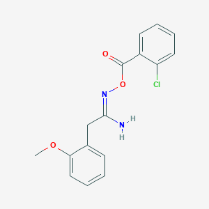 molecular formula C16H15ClN2O3 B5816349 N'-[(2-chlorobenzoyl)oxy]-2-(2-methoxyphenyl)ethanimidamide 