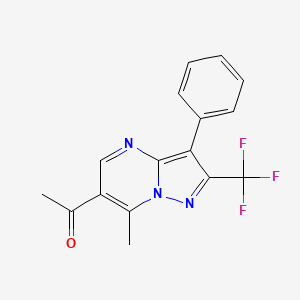molecular formula C16H12F3N3O B5816351 1-[7-methyl-3-phenyl-2-(trifluoromethyl)pyrazolo[1,5-a]pyrimidin-6-yl]ethanone 