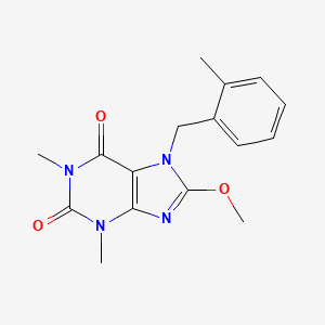 molecular formula C16H18N4O3 B5816382 8-methoxy-1,3-dimethyl-7-(2-methylbenzyl)-3,7-dihydro-1H-purine-2,6-dione 