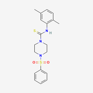molecular formula C19H23N3O2S2 B5816402 N-(2,5-dimethylphenyl)-4-(phenylsulfonyl)-1-piperazinecarbothioamide 