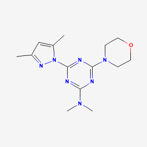 molecular formula C14H21N7O B5816425 4-(3,5-dimethyl-1H-pyrazol-1-yl)-N,N-dimethyl-6-(4-morpholinyl)-1,3,5-triazin-2-amine 