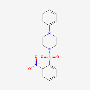 molecular formula C16H17N3O4S B5816452 1-[(2-硝基苯基)磺酰基]-4-苯基哌嗪 