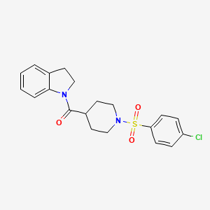 molecular formula C20H21ClN2O3S B5816456 1-({1-[(4-chlorophenyl)sulfonyl]-4-piperidinyl}carbonyl)indoline 