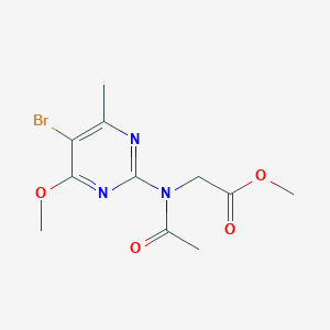 molecular formula C11H14BrN3O4 B5816492 methyl N-acetyl-N-(5-bromo-4-methoxy-6-methyl-2-pyrimidinyl)glycinate 
