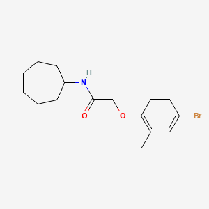 molecular formula C16H22BrNO2 B5816517 2-(4-bromo-2-methylphenoxy)-N-cycloheptylacetamide 