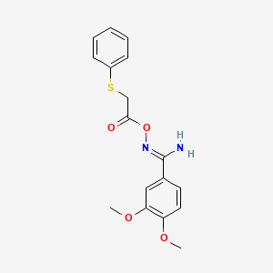 molecular formula C17H18N2O4S B5816518 3,4-dimethoxy-N'-{[(phenylthio)acetyl]oxy}benzenecarboximidamide 