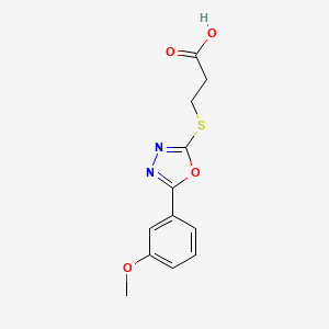 molecular formula C12H12N2O4S B5816566 3-{[5-(3-methoxyphenyl)-1,3,4-oxadiazol-2-yl]thio}propanoic acid 
