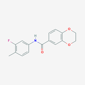 molecular formula C16H14FNO3 B5816575 N-(3-fluoro-4-methylphenyl)-2,3-dihydro-1,4-benzodioxine-6-carboxamide 