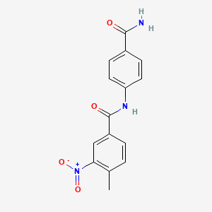 molecular formula C15H13N3O4 B5816582 N-[4-(aminocarbonyl)phenyl]-4-methyl-3-nitrobenzamide 