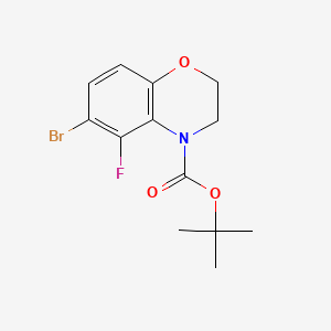 molecular formula C13H15BrFNO3 B581660 4-BOC-6-溴-5-氟-2,3-二氢-1,4-苯并恶嗪 CAS No. 1352318-72-9