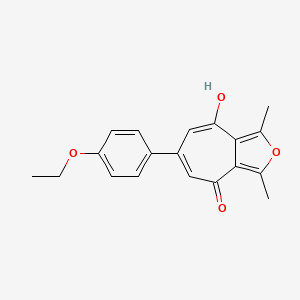 molecular formula C19H18O4 B5816620 6-(4-ethoxyphenyl)-8-hydroxy-1,3-dimethyl-4H-cyclohepta[c]furan-4-one 