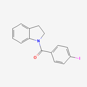 molecular formula C15H12INO B5816642 2,3-dihydro-1H-indol-1-yl(4-iodophenyl)methanone 