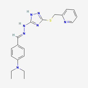 molecular formula C19H23N7S B5816654 4-(diethylamino)benzaldehyde {5-[(2-pyridinylmethyl)thio]-4H-1,2,4-triazol-3-yl}hydrazone 