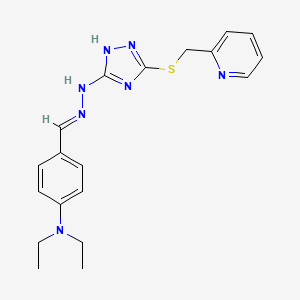 4-(diethylamino)benzaldehyde {5-[(2-pyridinylmethyl)thio]-4H-1,2,4-triazol-3-yl}hydrazone