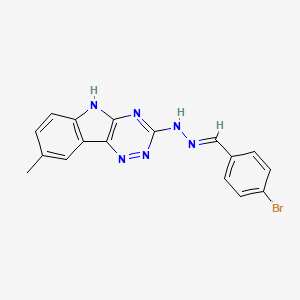molecular formula C17H13BrN6 B5816661 4-bromobenzaldehyde (8-methyl-5H-[1,2,4]triazino[5,6-b]indol-3-yl)hydrazone 