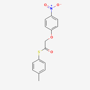 molecular formula C15H13NO4S B5816673 S-(4-methylphenyl) (4-nitrophenoxy)ethanethioate 