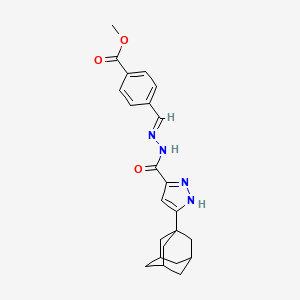 molecular formula C23H26N4O3 B5816677 methyl 4-(2-{[3-(1-adamantyl)-1H-pyrazol-5-yl]carbonyl}carbonohydrazonoyl)benzoate 