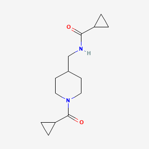 molecular formula C14H22N2O2 B5816682 N-{[1-(cyclopropylcarbonyl)-4-piperidinyl]methyl}cyclopropanecarboxamide 