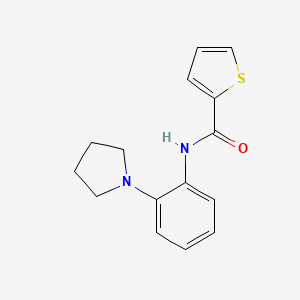 molecular formula C15H16N2OS B5816685 N-[2-(1-pyrrolidinyl)phenyl]-2-thiophenecarboxamide 