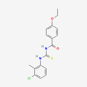molecular formula C17H17ClN2O2S B5816702 N-{[(3-chloro-2-methylphenyl)amino]carbonothioyl}-4-ethoxybenzamide 