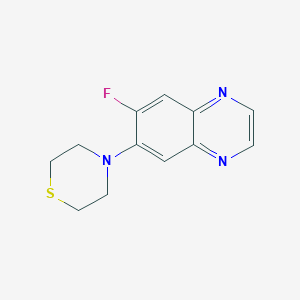 molecular formula C12H12FN3S B5816736 6-fluoro-7-(4-thiomorpholinyl)quinoxaline 