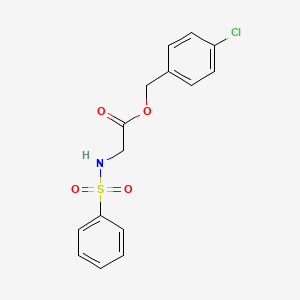 molecular formula C15H14ClNO4S B5816753 4-chlorobenzyl N-(phenylsulfonyl)glycinate 