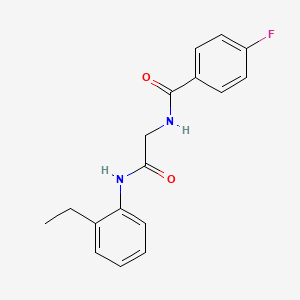 molecular formula C17H17FN2O2 B5816761 N-{2-[(2-ethylphenyl)amino]-2-oxoethyl}-4-fluorobenzamide 