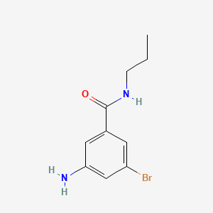 molecular formula C10H13BrN2O B581678 3-氨基-5-溴-N-丙基苯甲酰胺 CAS No. 1373232-35-9