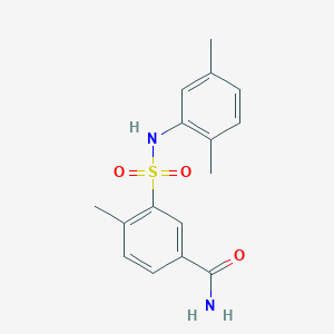 molecular formula C16H18N2O3S B5816788 3-{[(2,5-dimethylphenyl)amino]sulfonyl}-4-methylbenzamide 