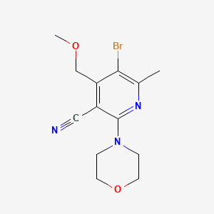 5-bromo-4-(methoxymethyl)-6-methyl-2-(4-morpholinyl)nicotinonitrile