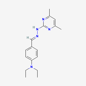 molecular formula C17H23N5 B5816822 4-(diethylamino)benzaldehyde (4,6-dimethyl-2-pyrimidinyl)hydrazone 