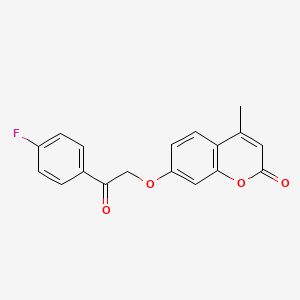 molecular formula C18H13FO4 B5816848 7-[2-(4-fluorophenyl)-2-oxoethoxy]-4-methyl-2H-chromen-2-one CAS No. 6156-20-3