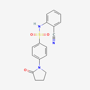 molecular formula C17H15N3O3S B5816854 N-(2-cyanophenyl)-4-(2-oxo-1-pyrrolidinyl)benzenesulfonamide 