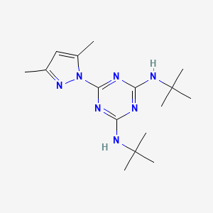 molecular formula C16H27N7 B5816874 N,N'-di-tert-butyl-6-(3,5-dimethyl-1H-pyrazol-1-yl)-1,3,5-triazine-2,4-diamine 