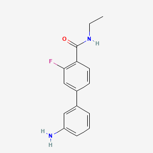 molecular formula C15H15FN2O B581688 4-(3-Aminophenyl)-N-ethyl-2-fluorobenzamide CAS No. 1373232-72-4