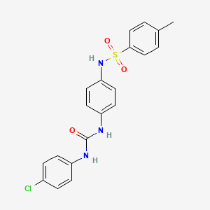 molecular formula C20H18ClN3O3S B5816885 N-[4-({[(4-chlorophenyl)amino]carbonyl}amino)phenyl]-4-methylbenzenesulfonamide 