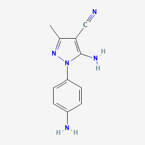 molecular formula C11H11N5 B581692 5-氨基-1-(4-氨基苯基)-3-甲基吡唑-4-腈 CAS No. 1373232-87-1