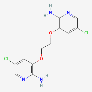 molecular formula C12H12Cl2N4O2 B581693 2-Amino-3-{2-[(2-Amino-5-chloropyridin-3-yl)oxy]ethoxy}-5-chloropyridine CAS No. 1373232-92-8