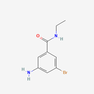 molecular formula C9H11BrN2O B581699 3-氨基-5-溴-N-乙基苯甲酰胺 CAS No. 1373233-48-7