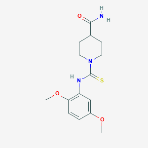 molecular formula C15H21N3O3S B5816997 1-{[(2,5-dimethoxyphenyl)amino]carbonothioyl}-4-piperidinecarboxamide 