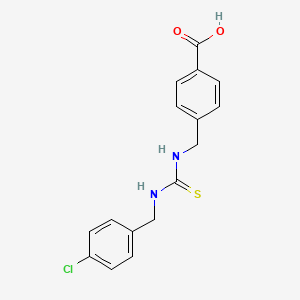 molecular formula C16H15ClN2O2S B5817001 4-[({[(4-chlorobenzyl)amino]carbonothioyl}amino)methyl]benzoic acid 