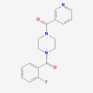 molecular formula C17H16FN3O2 B5817005 1-(2-fluorobenzoyl)-4-(3-pyridinylcarbonyl)piperazine 
