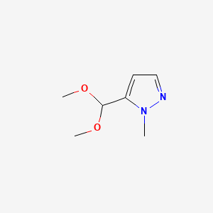 molecular formula C7H12N2O2 B581702 5-(dimethoxymethyl)-1-methyl-1H-pyrazole CAS No. 1269291-90-8