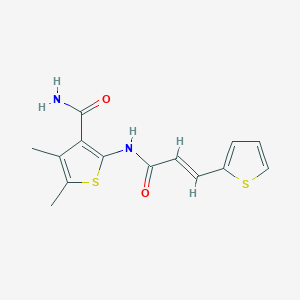 molecular formula C14H14N2O2S2 B5817025 4,5-dimethyl-2-{[3-(2-thienyl)acryloyl]amino}-3-thiophenecarboxamide 