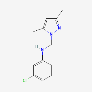 molecular formula C12H14ClN3 B5817081 (3-chlorophenyl)[(3,5-dimethyl-1H-pyrazol-1-yl)methyl]amine 
